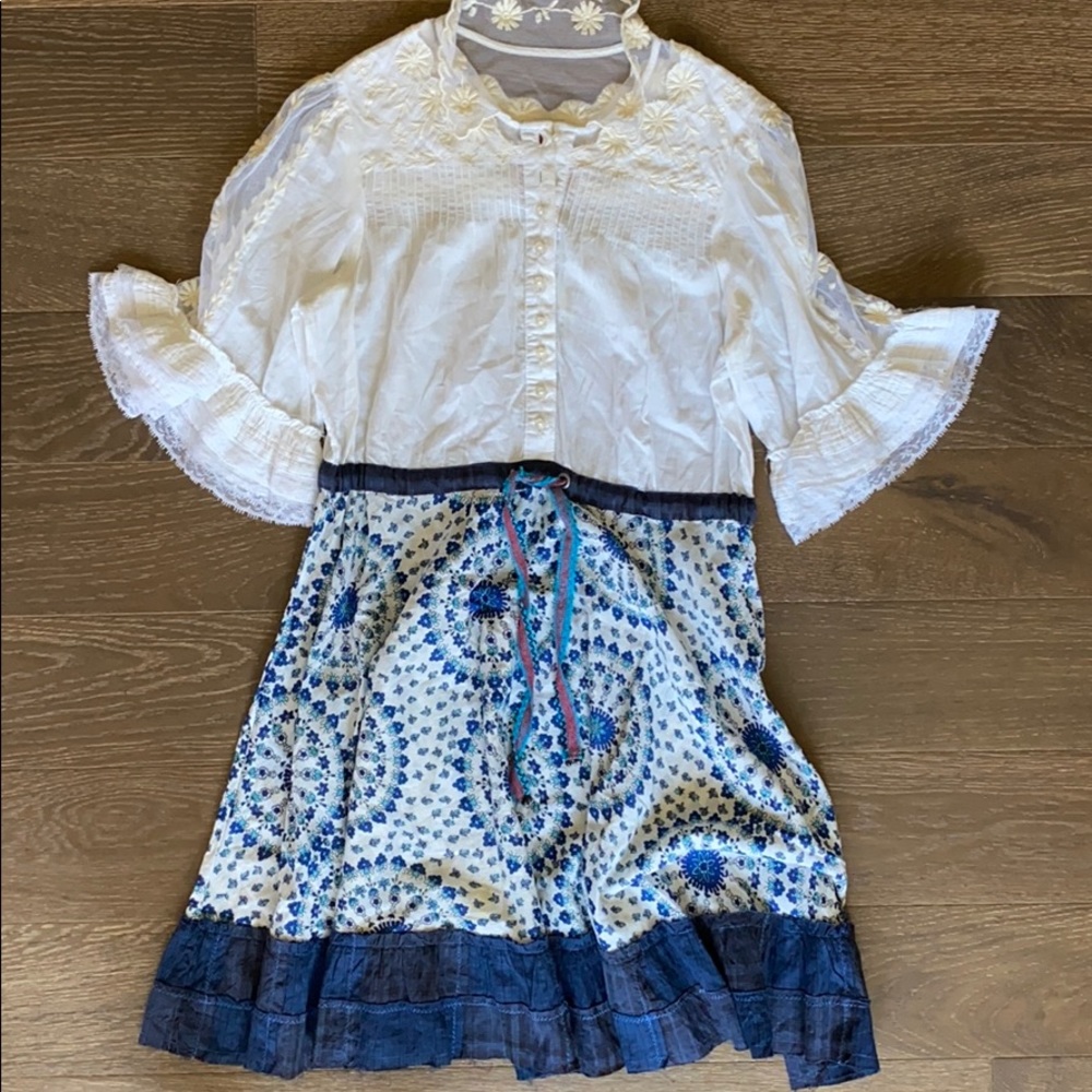 Free People Bohemian Lace & Paisley Mini Dress